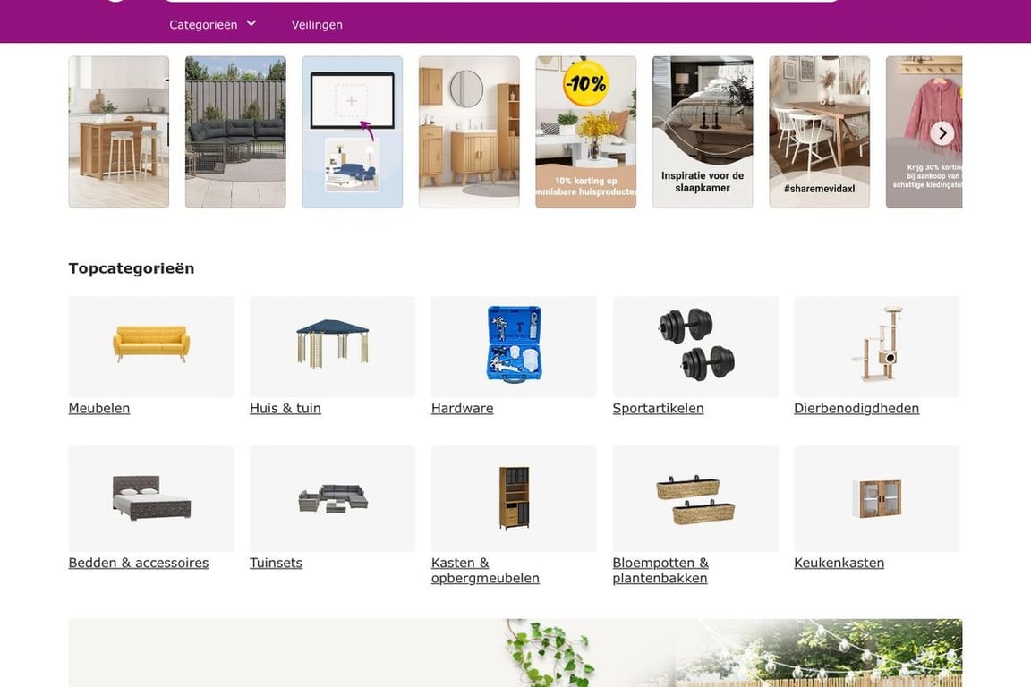 VidaXL NL homepage