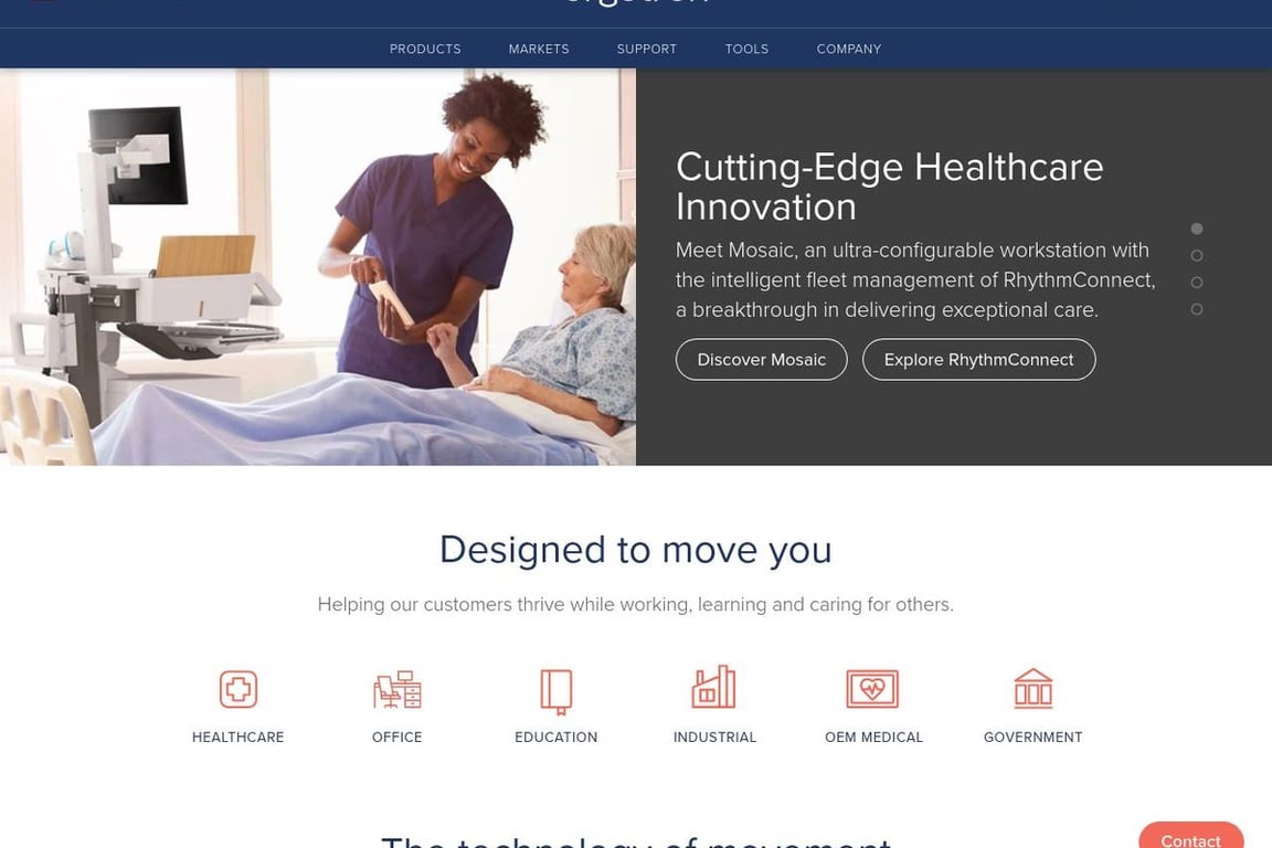 Ergotron WorkFit homepage