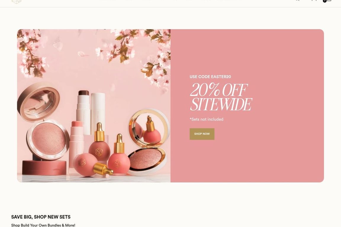 EM Cosmetics homepage