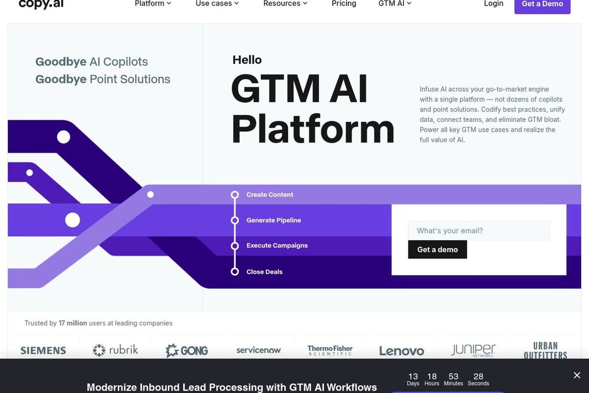 Copy.ai homepage