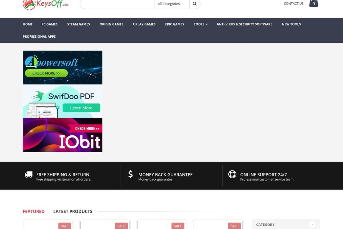 Keysoff homepage