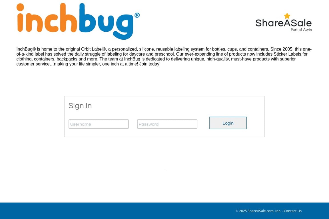 InchBug affiliate program signup page
