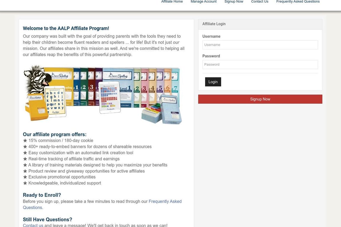 All About Learning Press affiliate program signup page