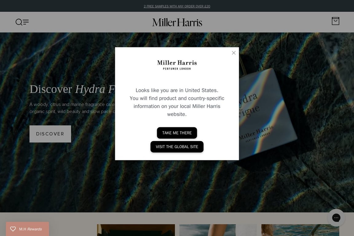 Miller Harris homepage