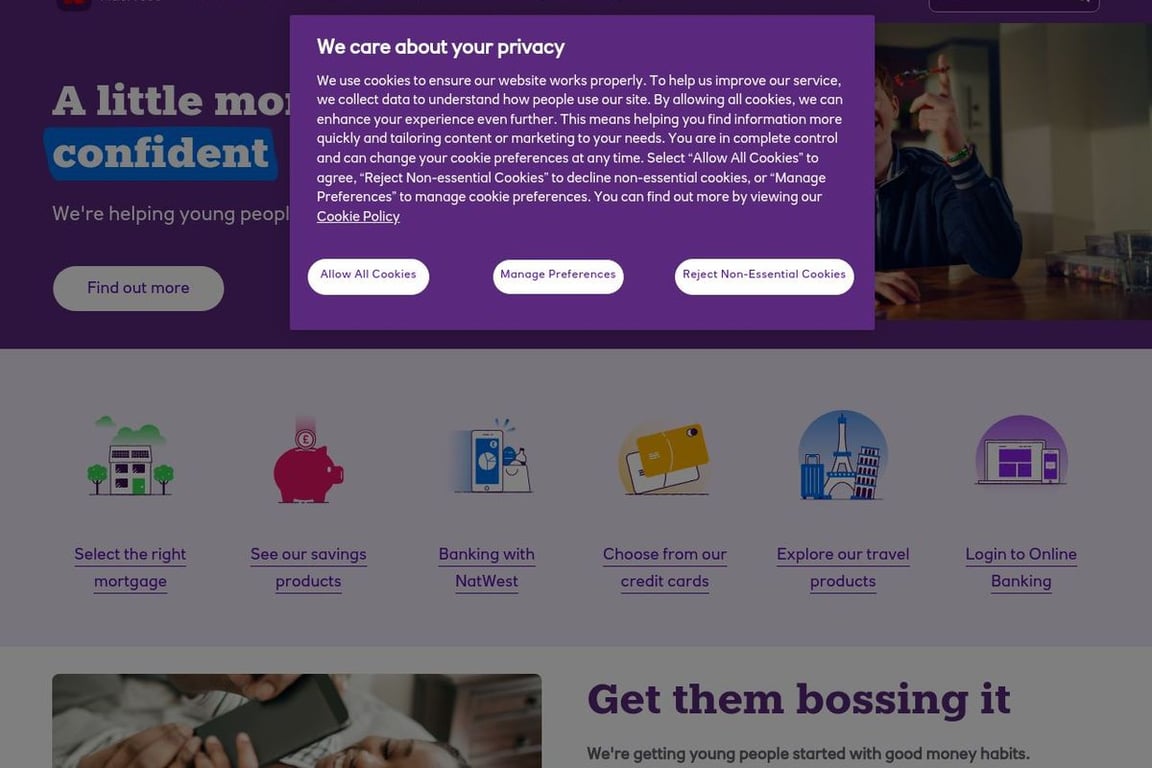 NatWest homepage