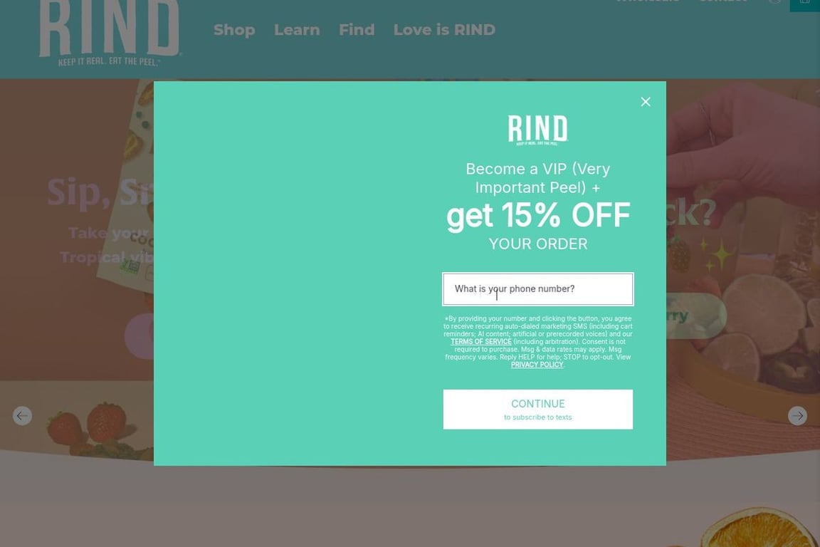 RIND Snacks homepage