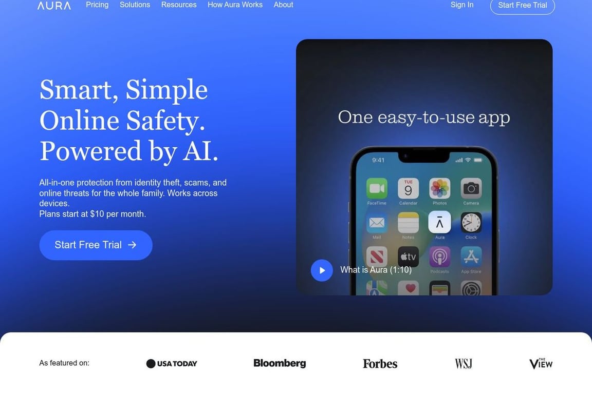 Aura homepage