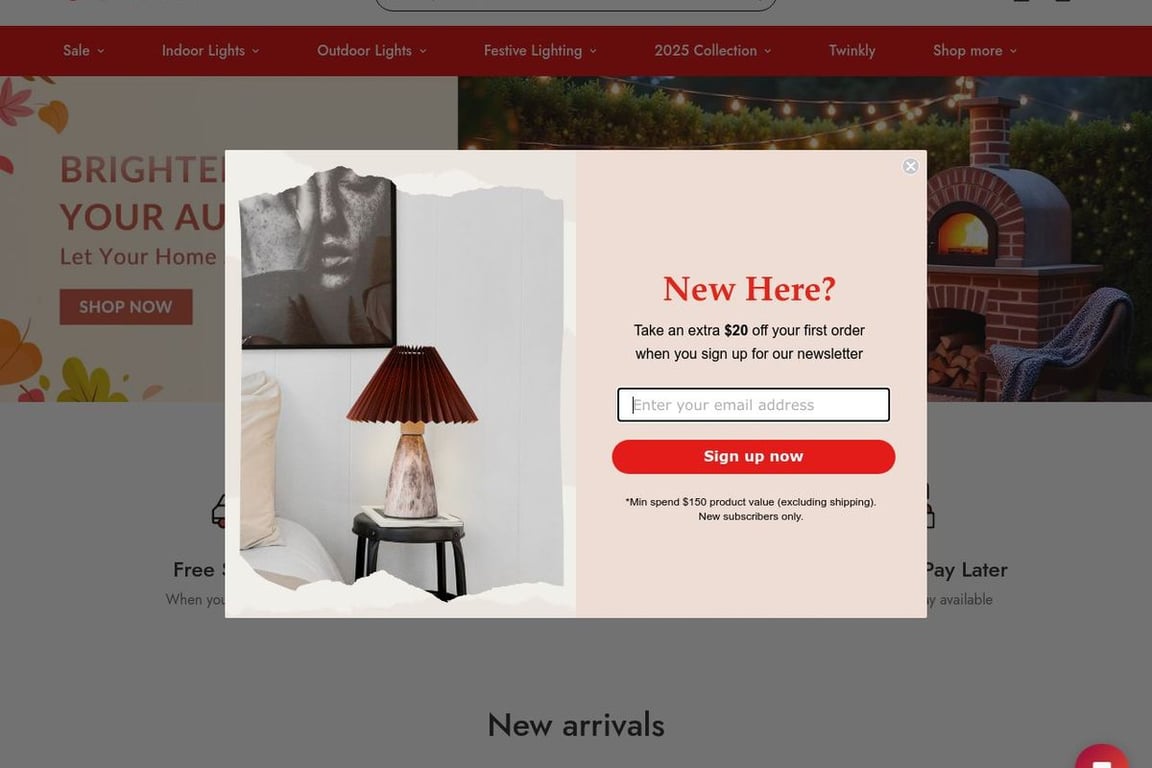 LightsupOnline AU homepage
