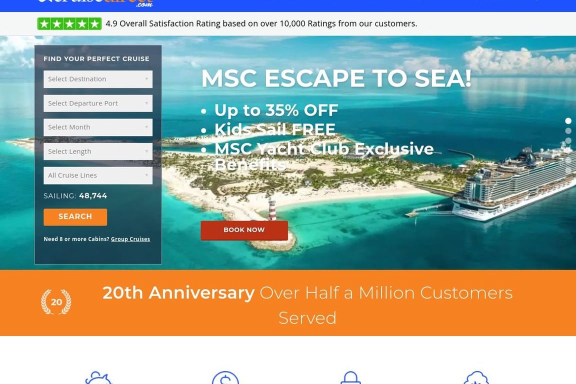 CruiseDirect homepage