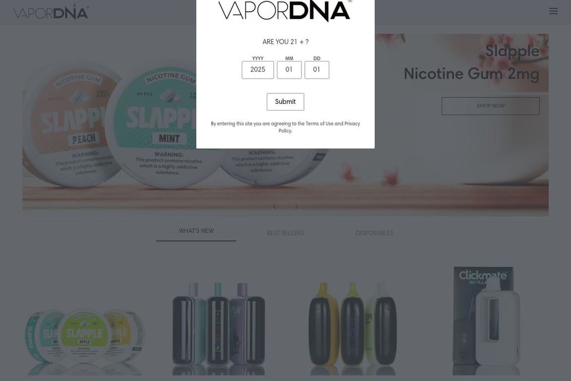 VaporDNA homepage