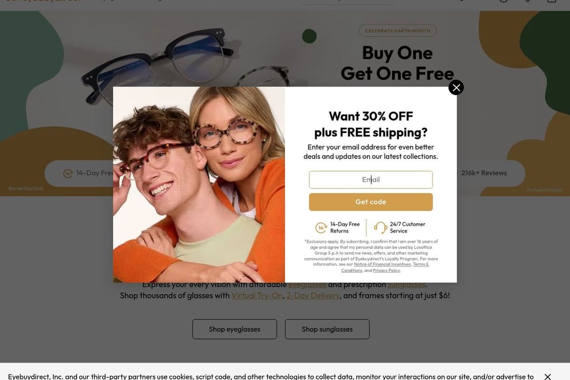 EyeBuyDirect.com homepage