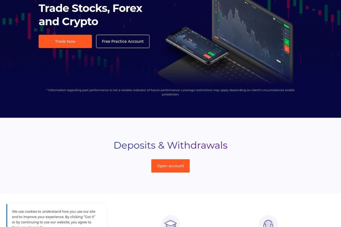 IQ Option homepage