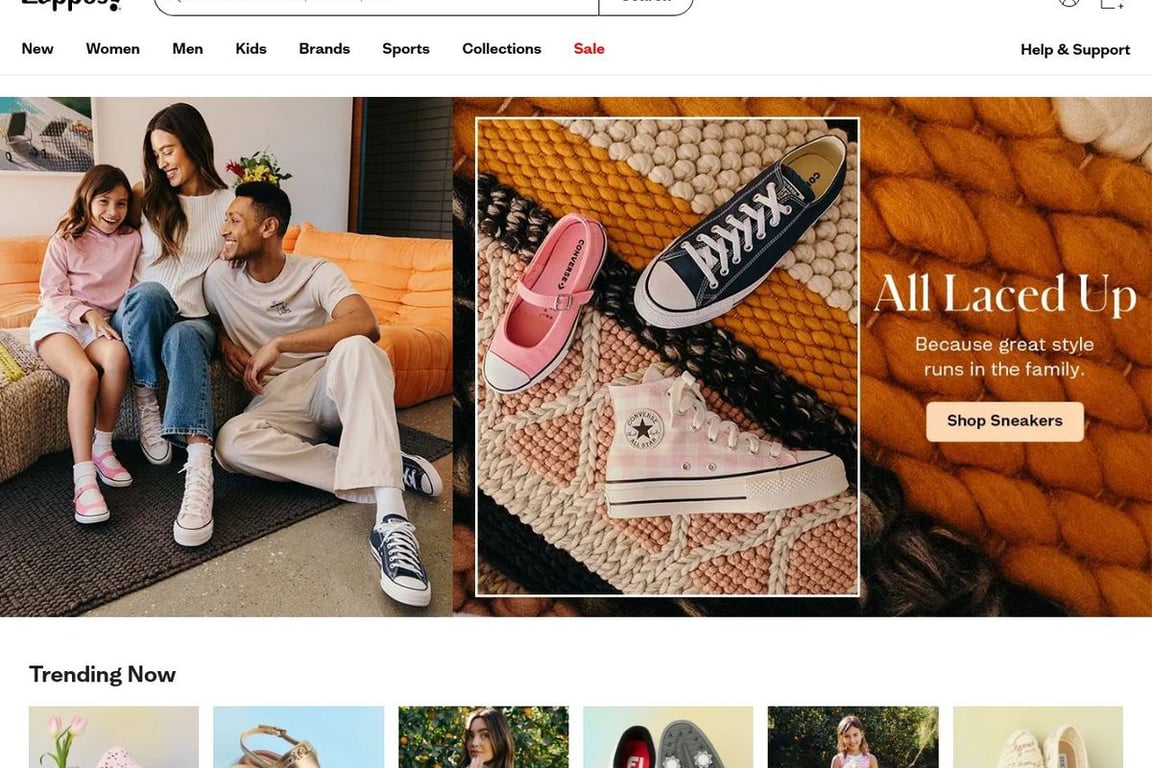 Zappos homepage