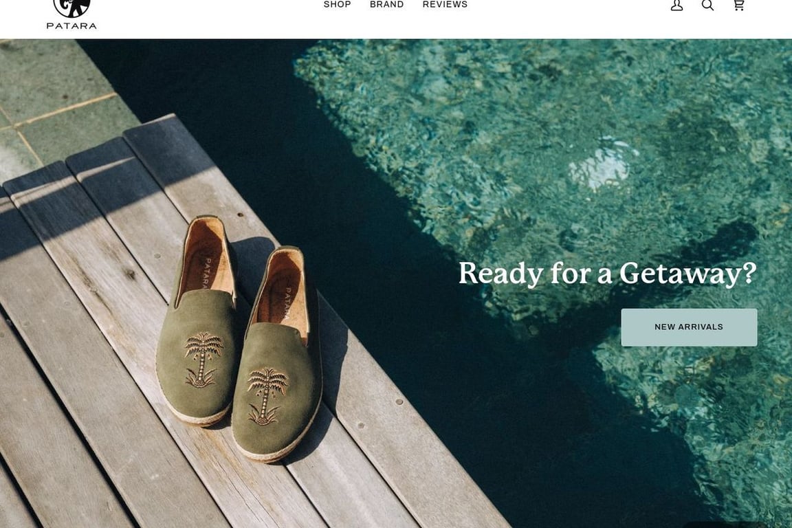 Patara Shoes homepage