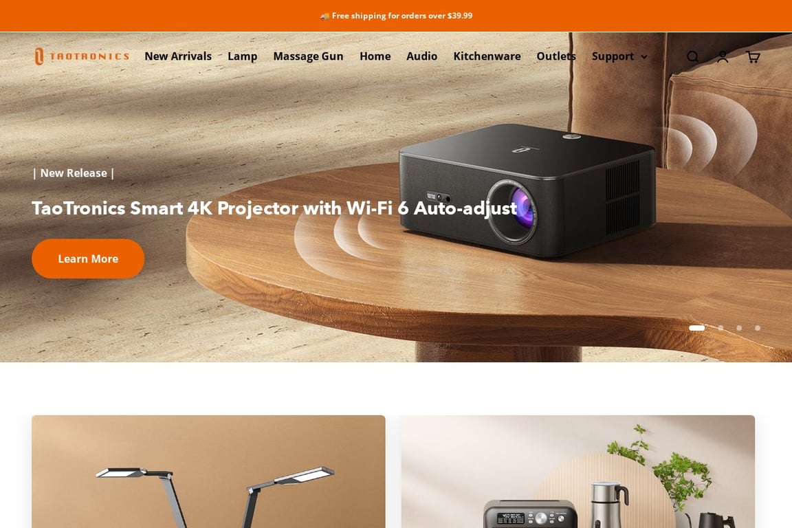 TaoTronics homepage