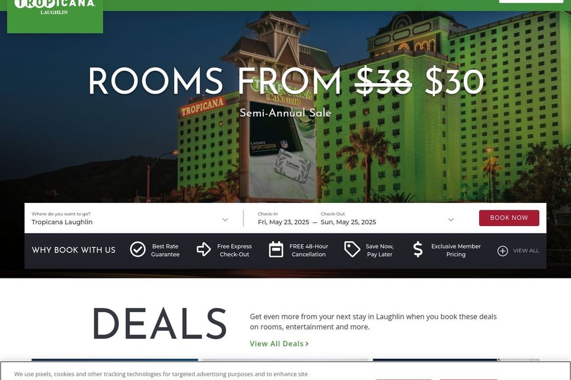 Tropicana Laughlin homepage