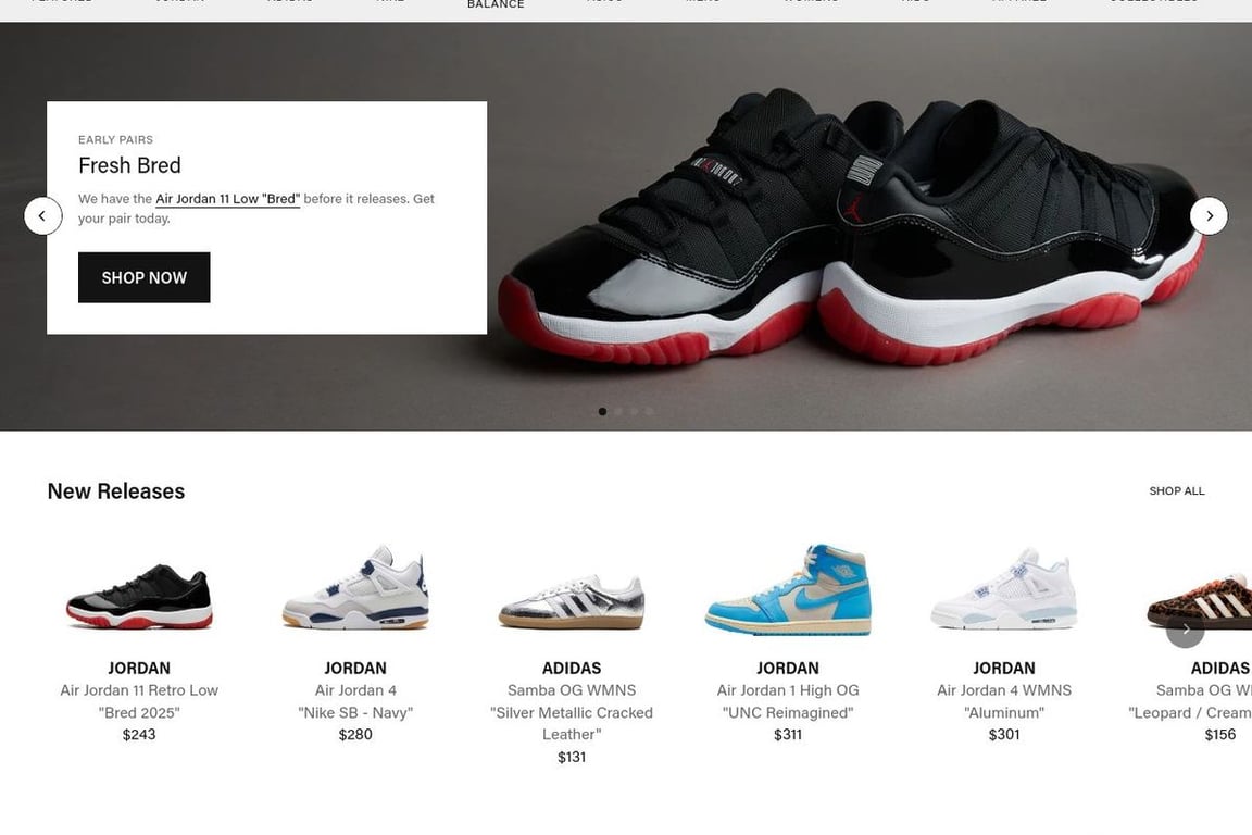 Stadium Goods homepage