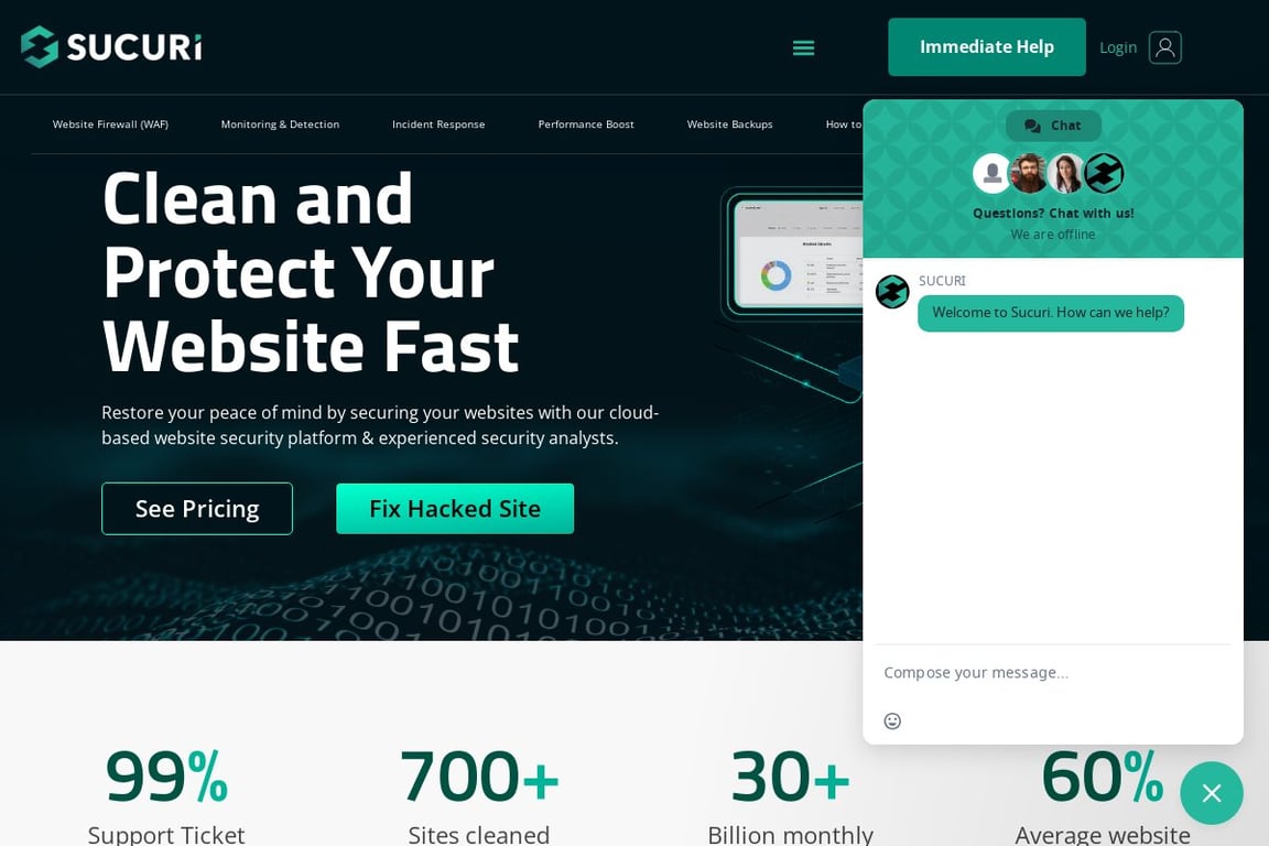 Sucuri homepage