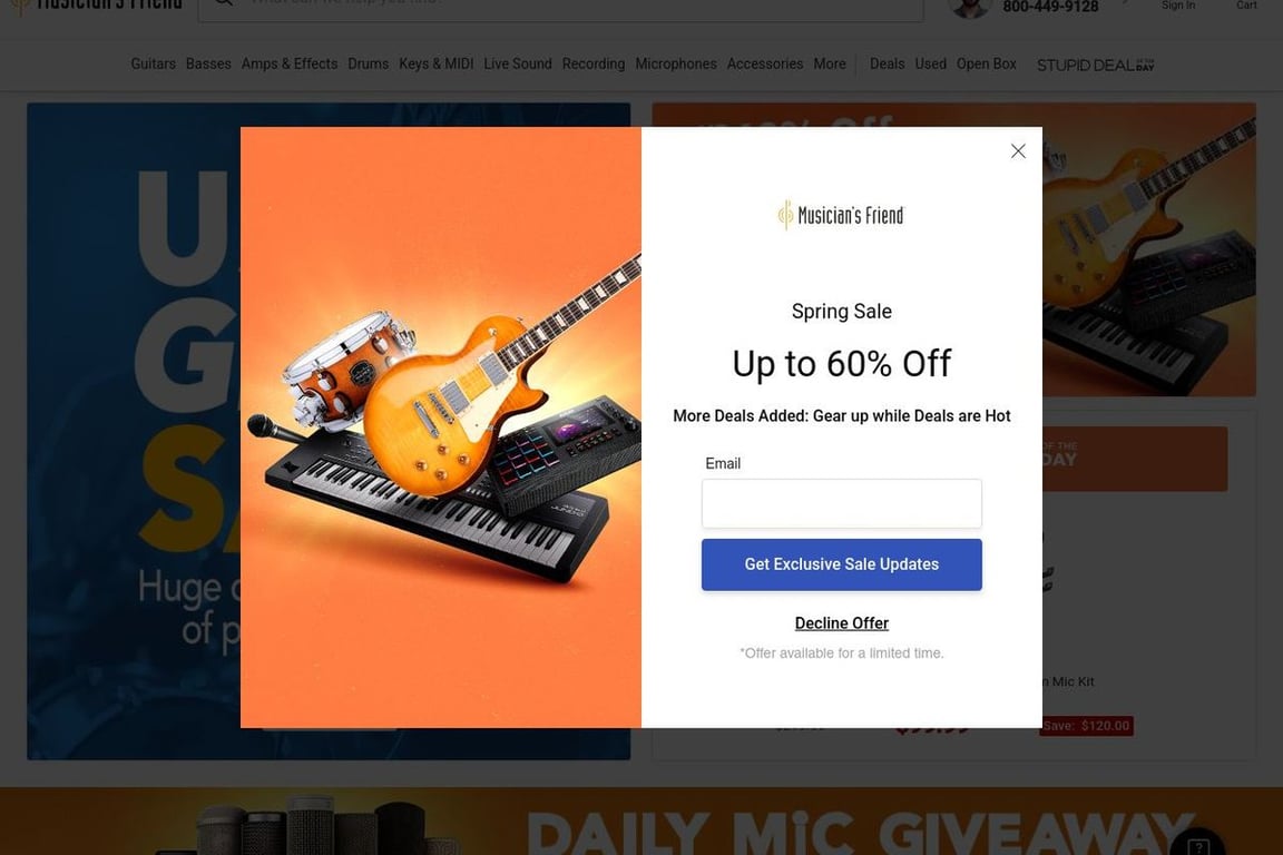 Musician’s Friend homepage