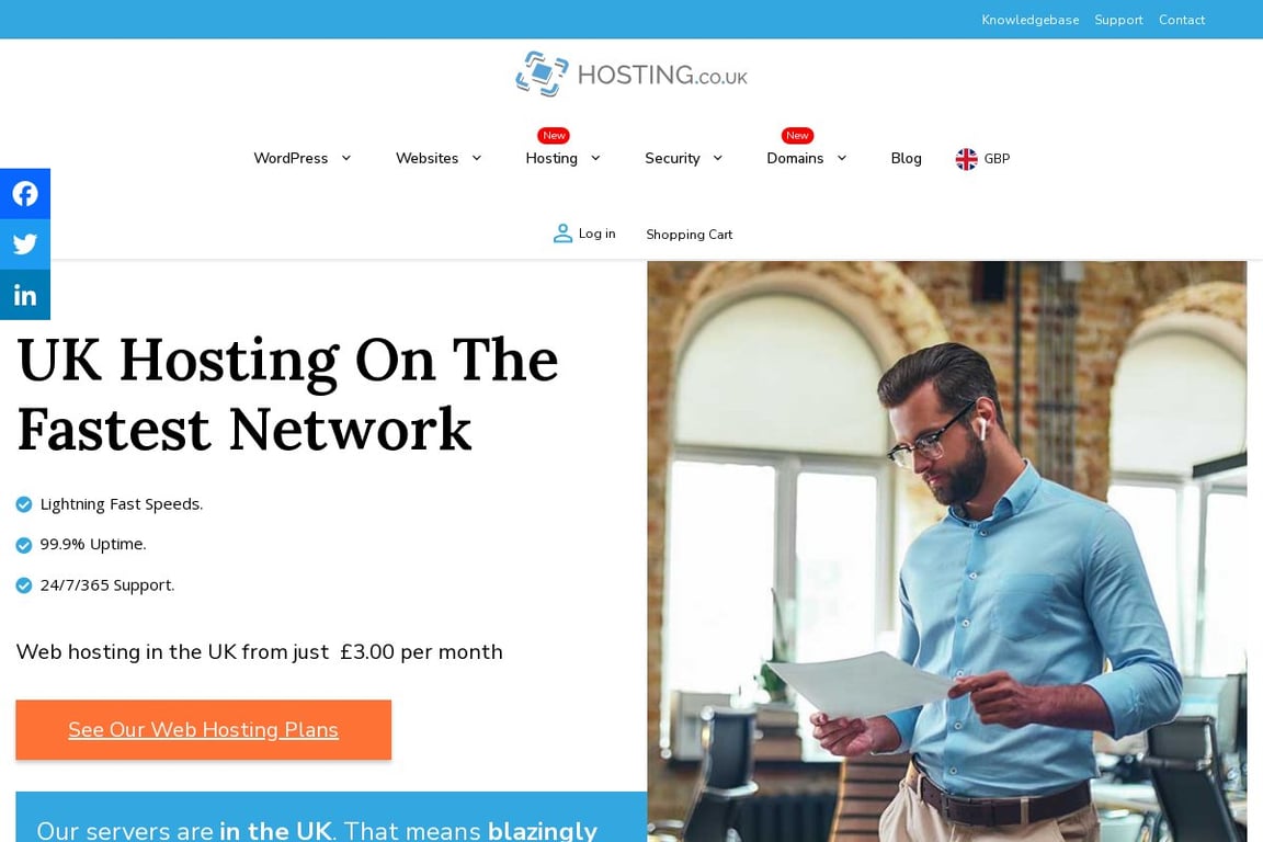 HOSTING.co.uk homepage