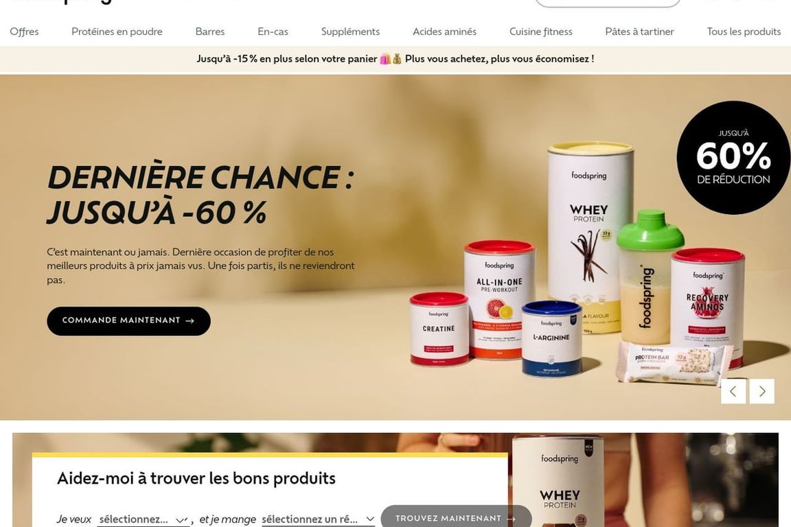 FoodSpring FR homepage