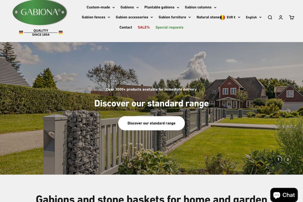 Gabiona UK homepage