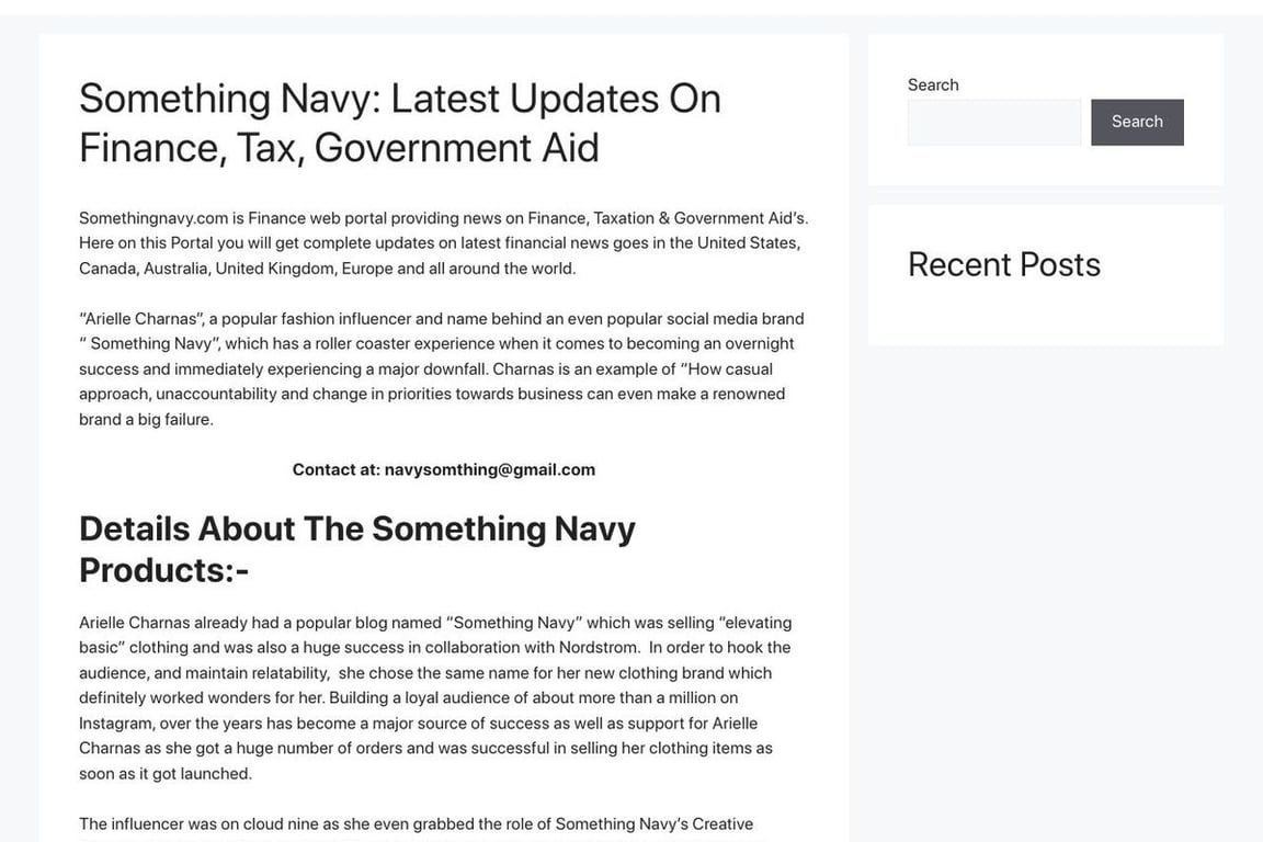 Something Navy homepage