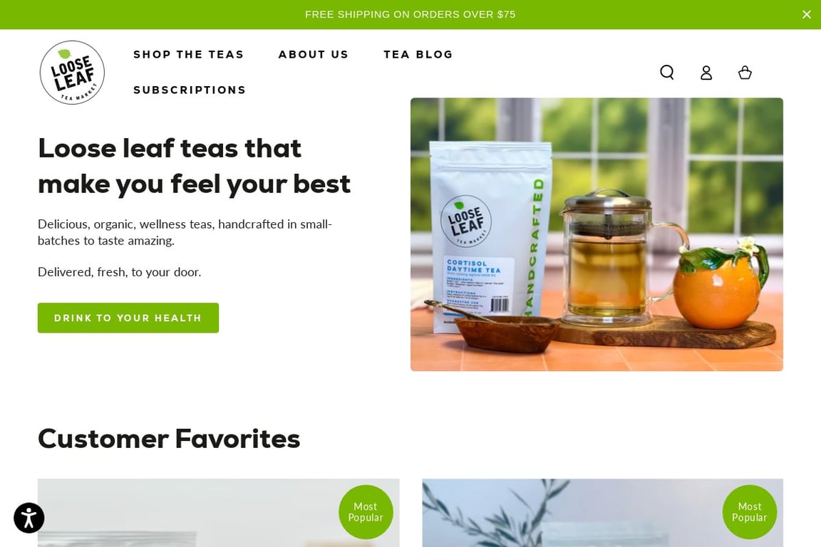 Loose Leaf Tea Market homepage