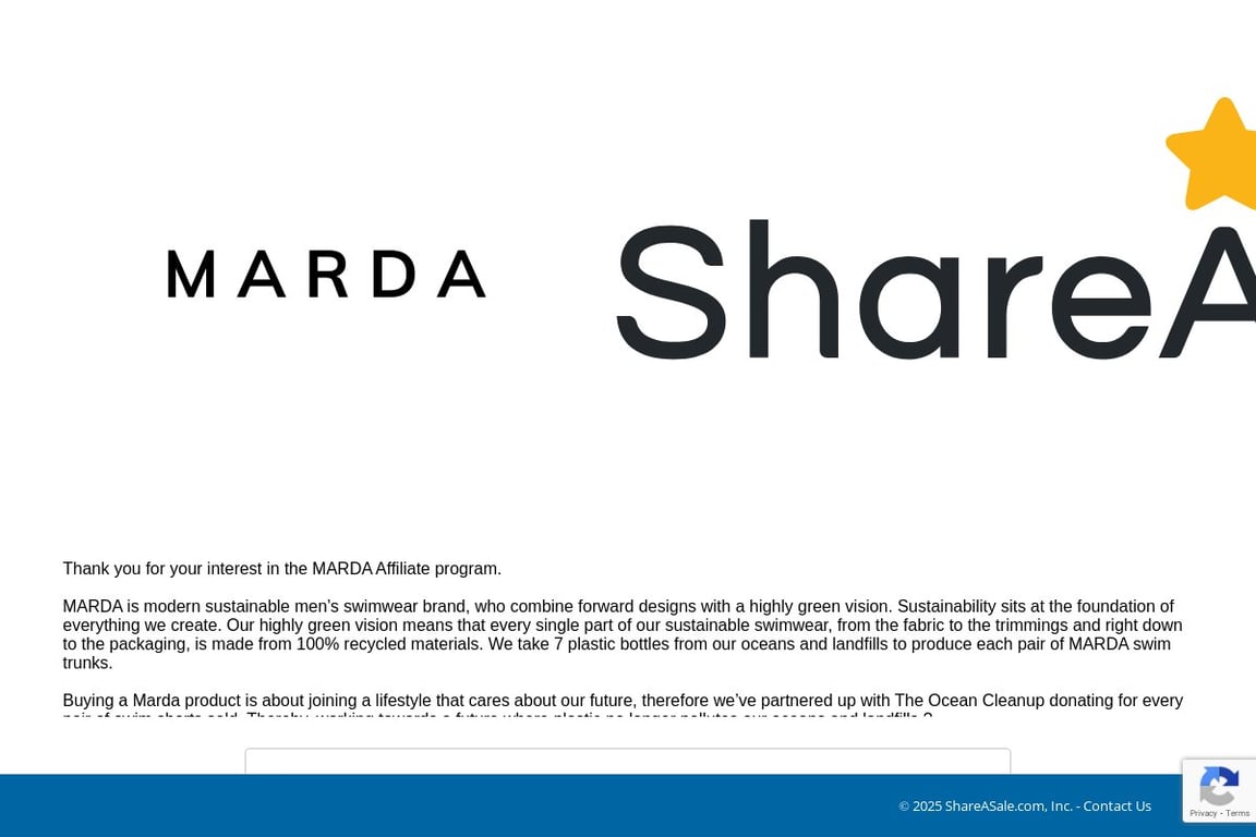 MARDA affiliate program signup page