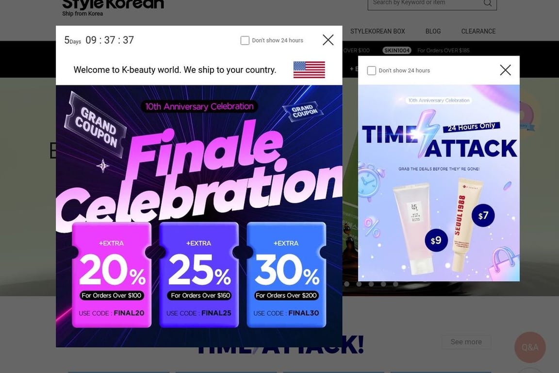 StyleKorean homepage