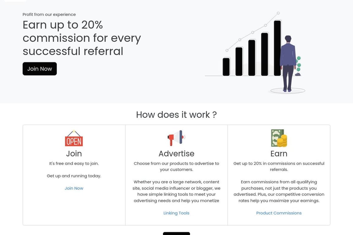 JU$T CA$H affiliate program signup page