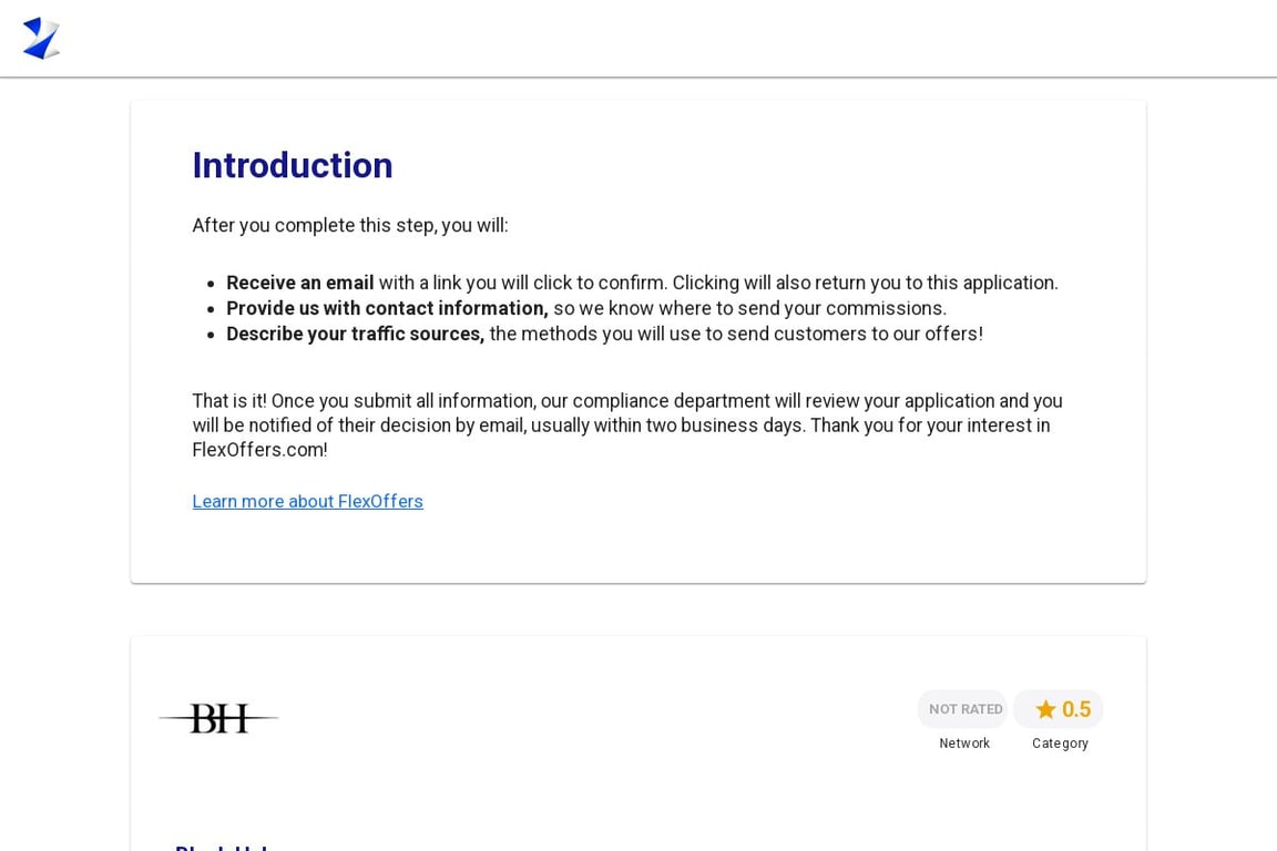 Black Halo affiliate program signup page