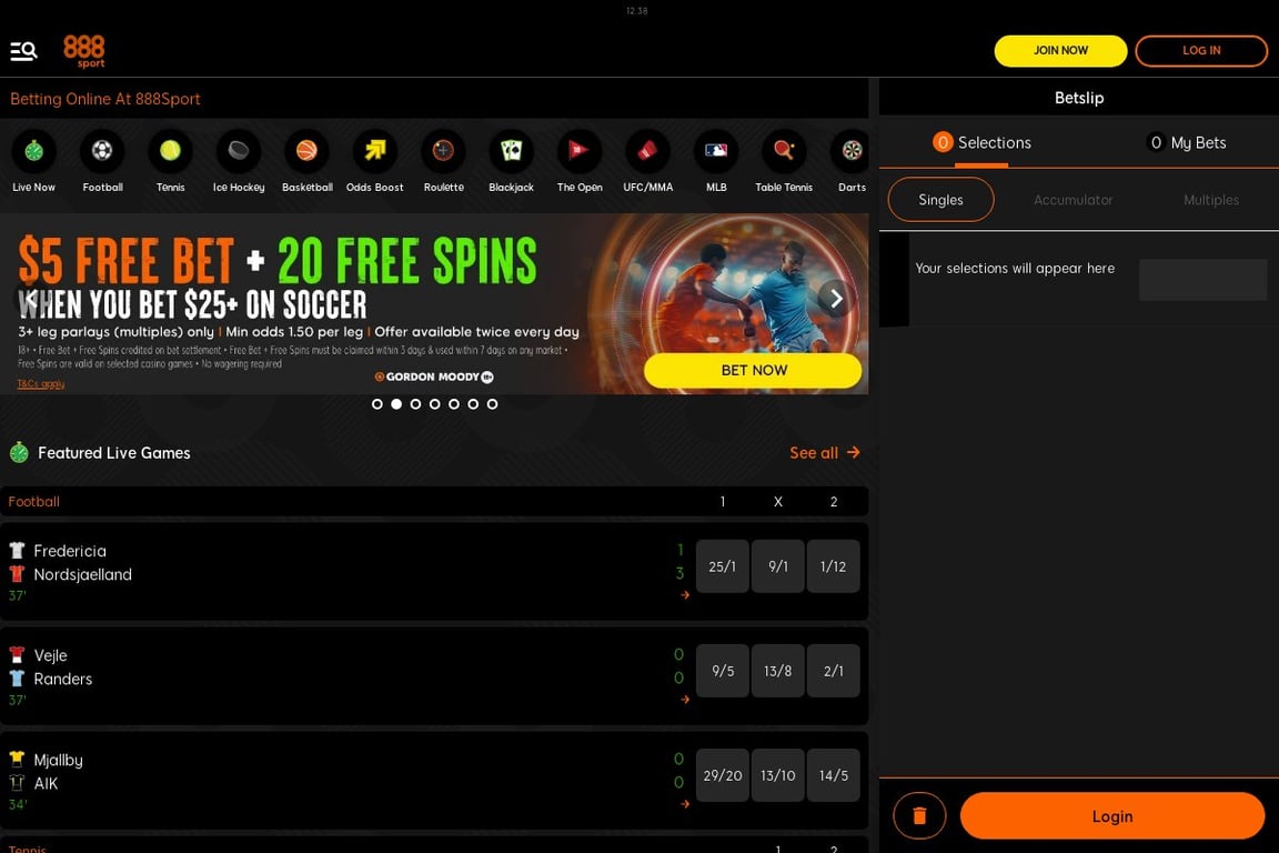 888 Sports homepage