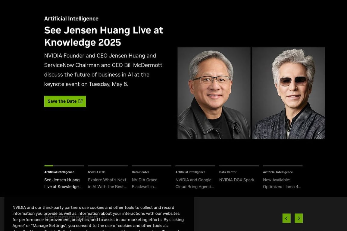NVIDIA homepage