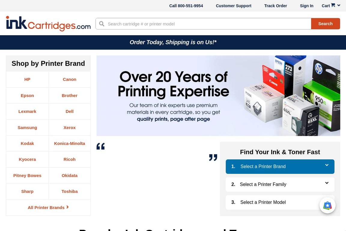InkCartridges homepage