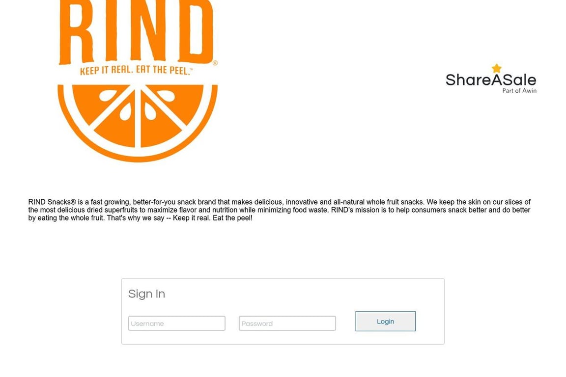 RIND Snacks affiliate program signup page