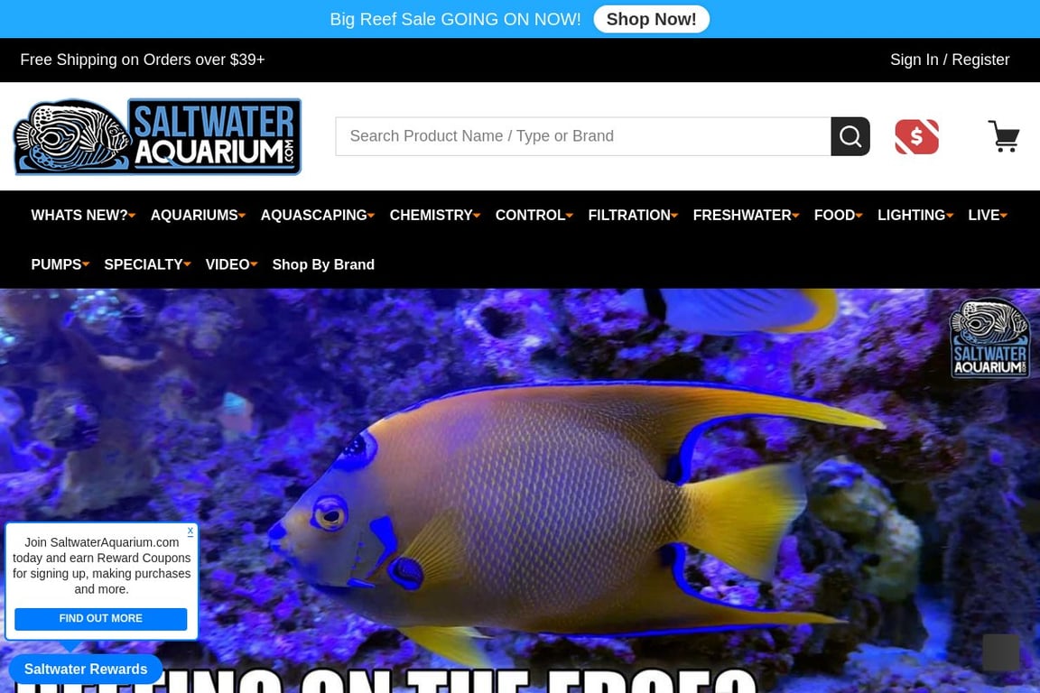 Saltwaterfish.com homepage
