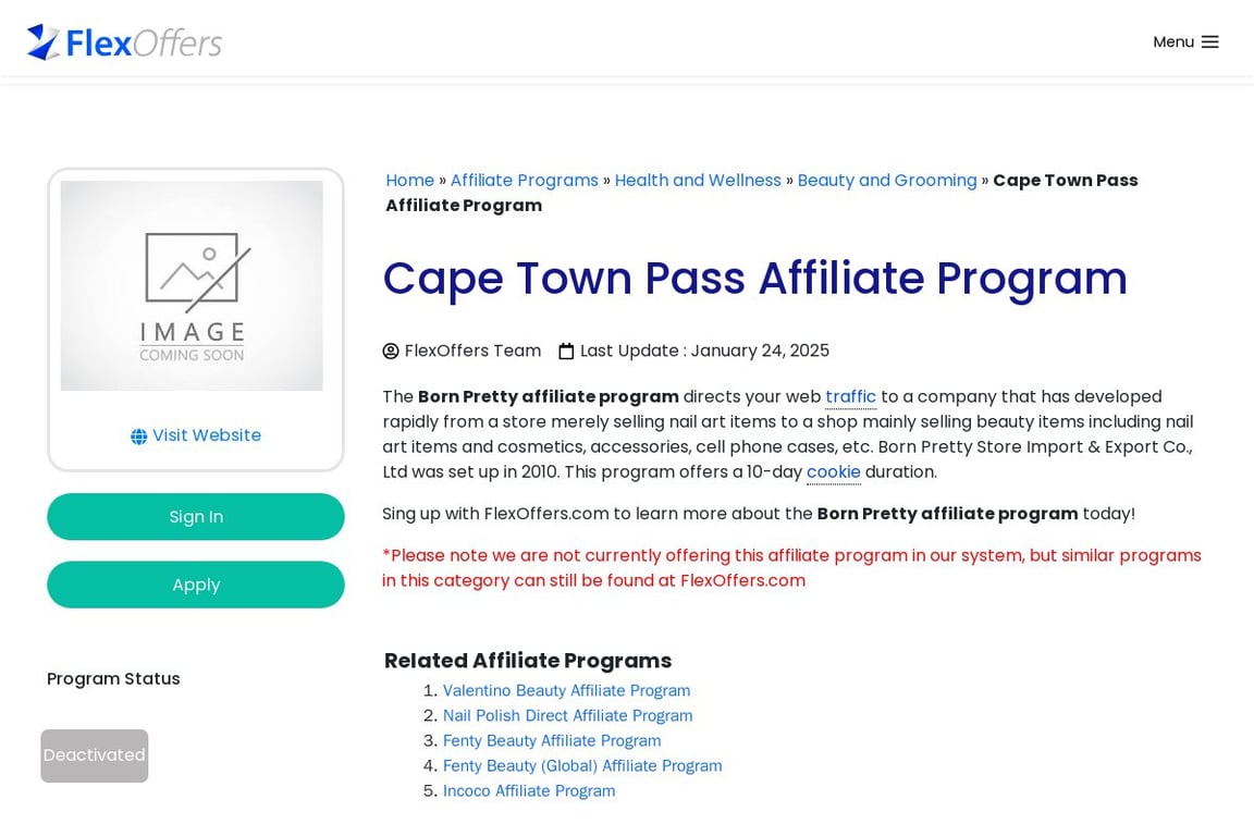 Born Pretty affiliate program signup page