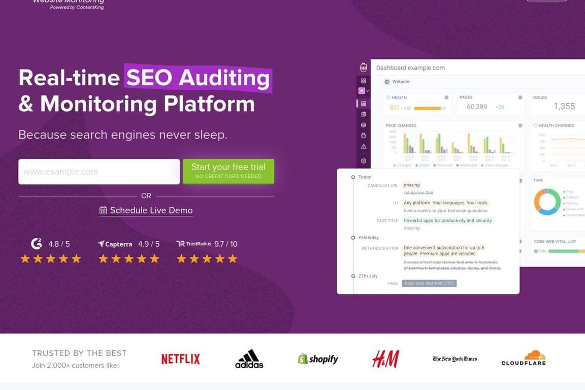 ContentKing homepage