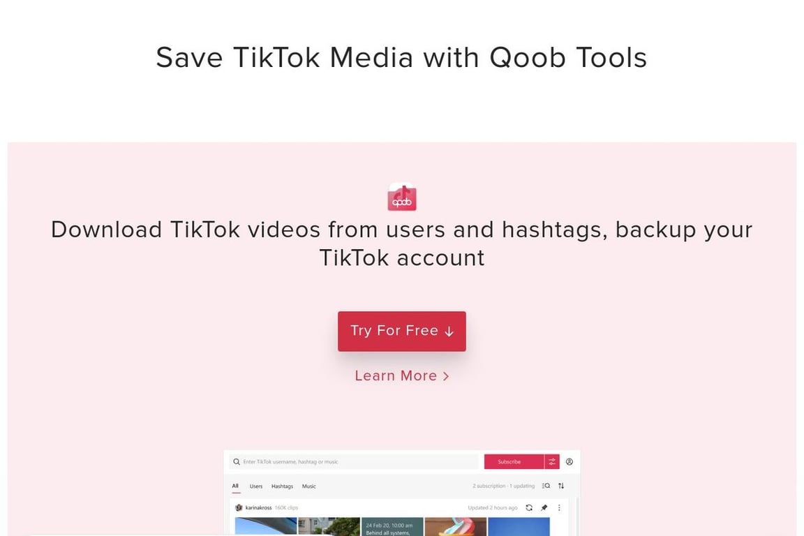 Qoob homepage