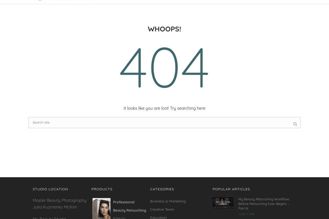 Master Beauty Photography affiliate program signup page