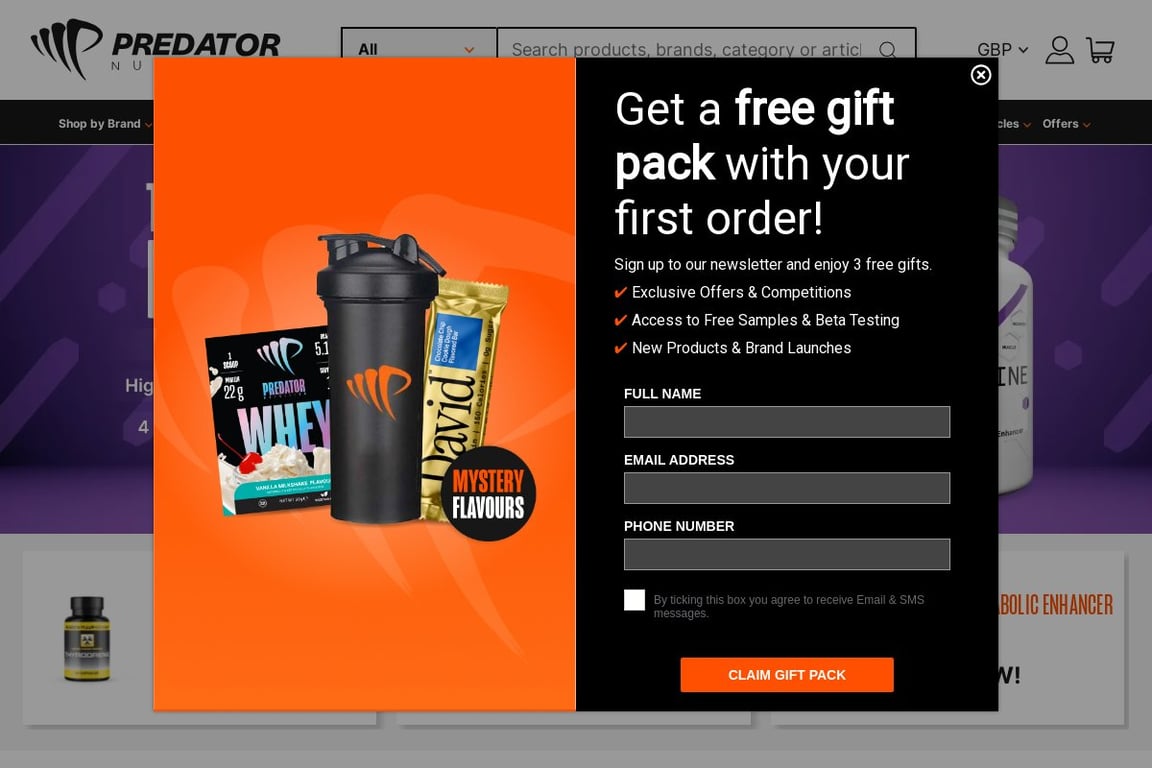 Predator Nutrition homepage