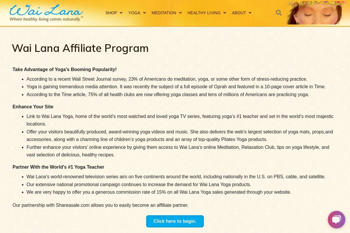 Wai Lana affiliate program signup page