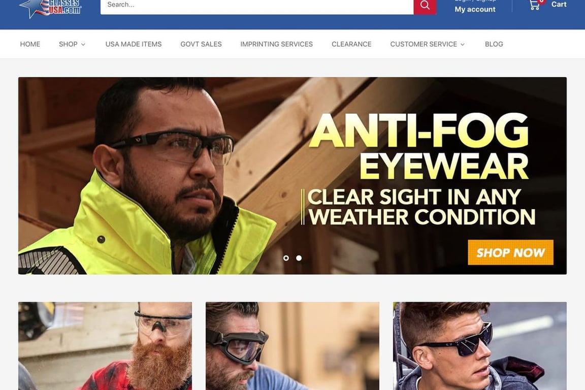 Safety Glasses homepage
