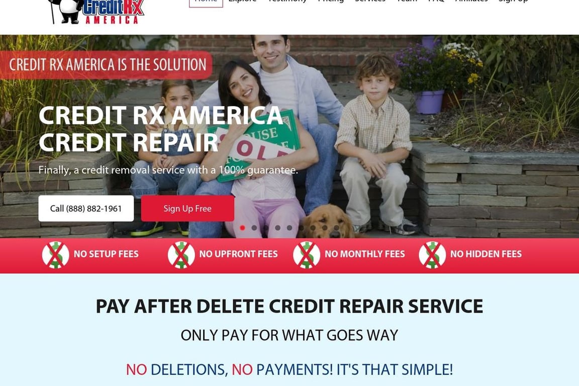 Credit Rx America homepage