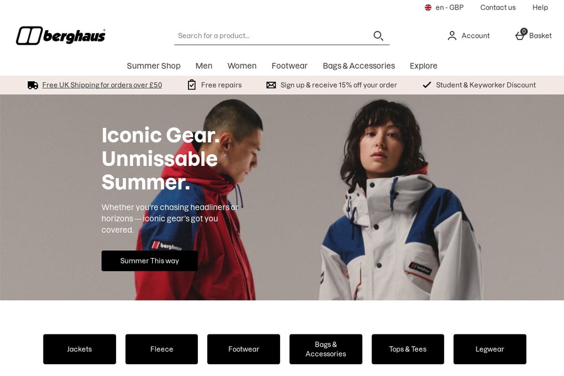 Berghaus homepage