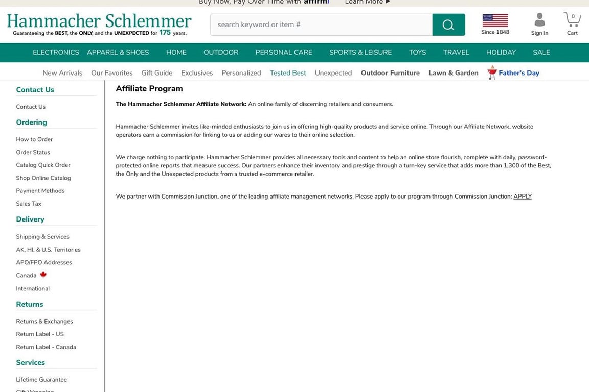 Hammacher Schlemmer Affiliate Program Everything You Need to Know (2025)