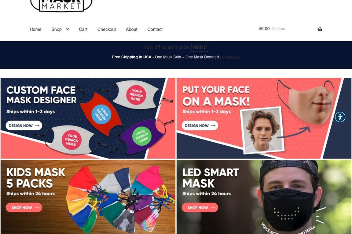 Mask Market homepage