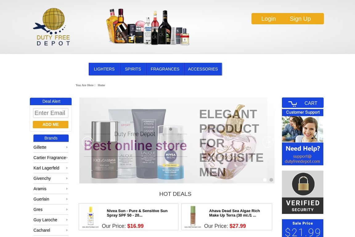 DutyFreeDepot homepage