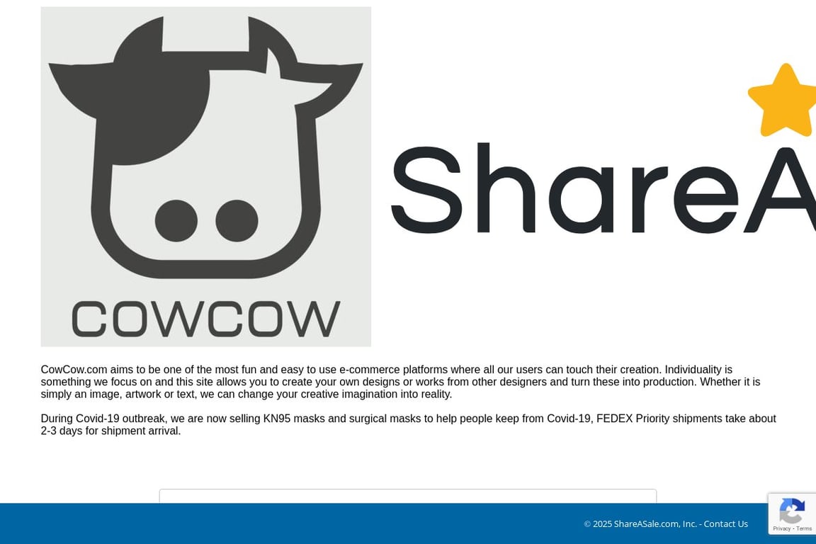 CowCow.com affiliate program signup page